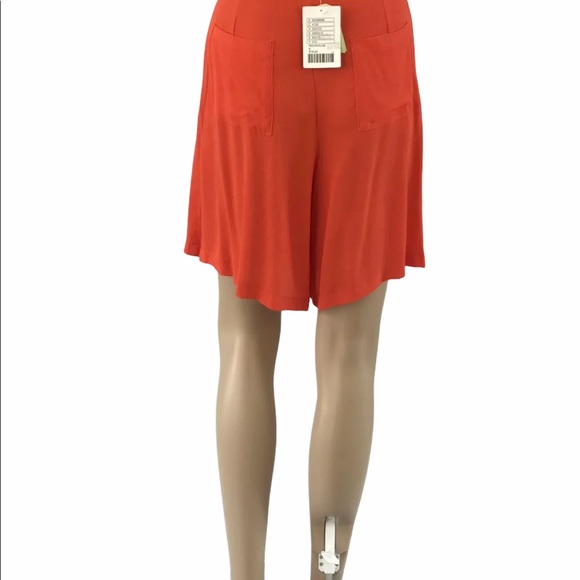Sunday in Brooklyn dressy Shorts 6 pleated orange Anthropologie - Picture 4 of 11